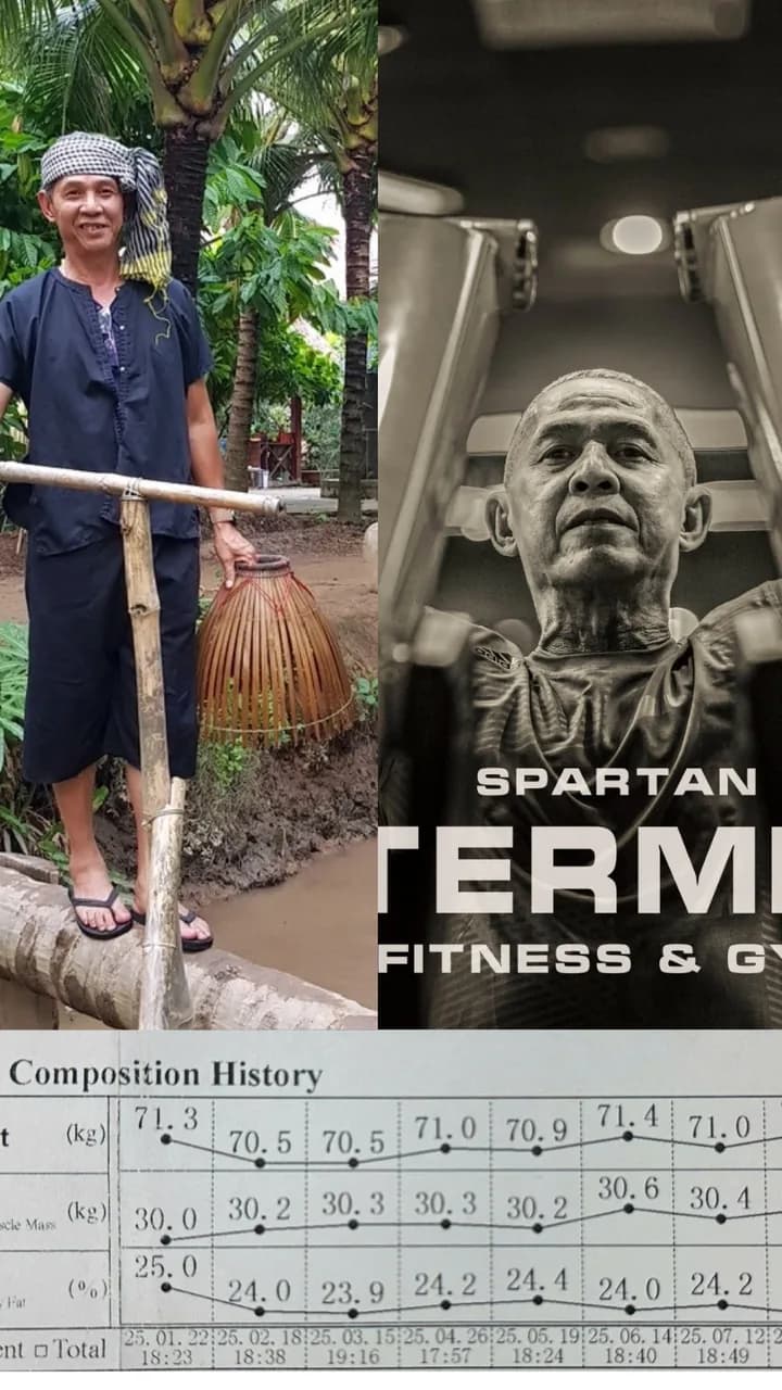 Chú Quang thay đổi hình thể tại Spartan Fitness