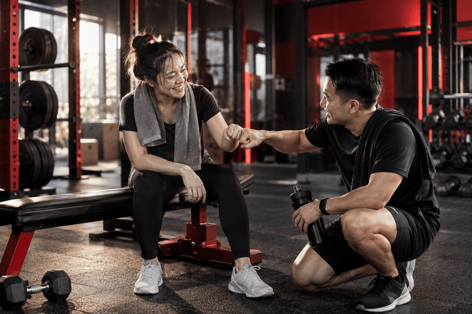 Khoảnh khắc người tập vui vẻ sau buổi PT Smart Start